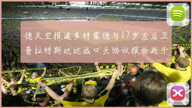 德天空报道多特蒙德与17岁左后卫普拉特斯达达成口头协议报价近千万遭拒
