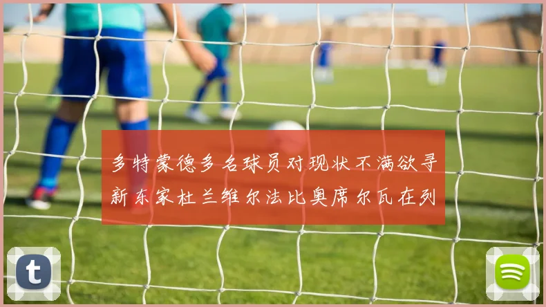 多特蒙德多名球员对现状不满欲寻新东家杜兰维尔法比奥席尔瓦在列